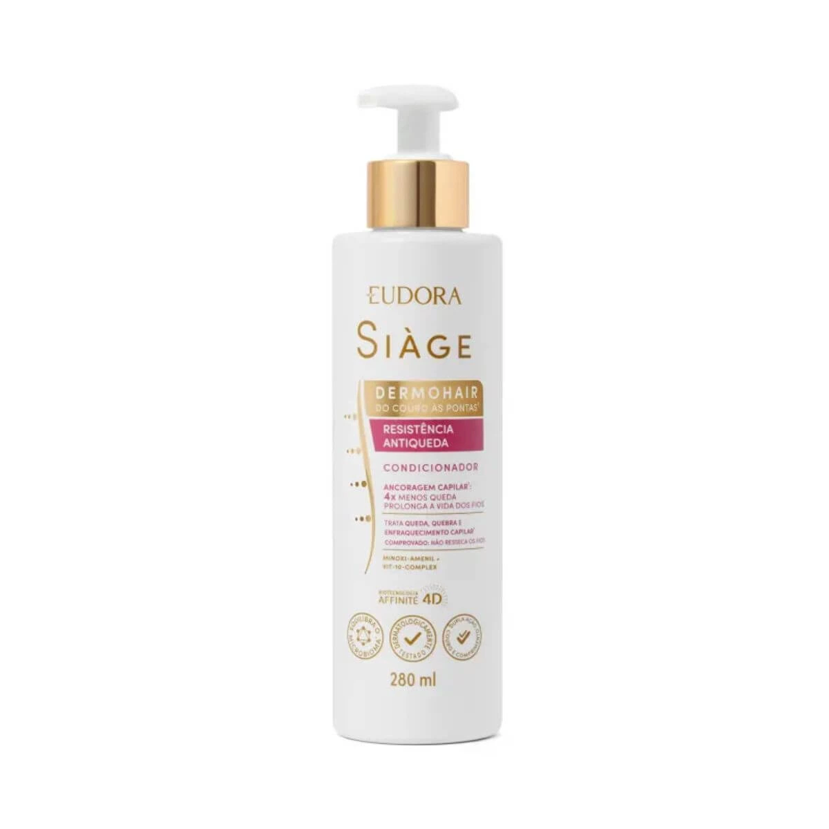 CONDICIONADOR RESISTÊNCIA ANTIQUEDA EUDORA SIÀGE DERMO HAIR 280ML — Eudora Siàge | Farmácia Resyla