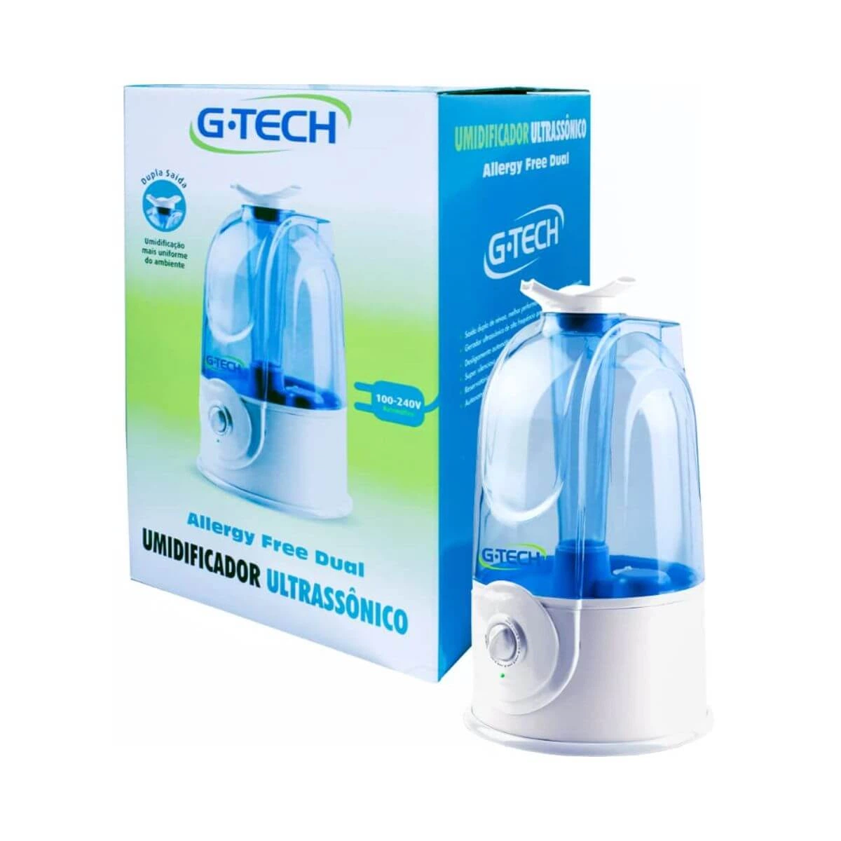 UMIDIFICADOR DE AR ULTRASSÔNICO G-TECH ALLERGY FREE DUAL 3L — G-TECH | Farmácia Resyla