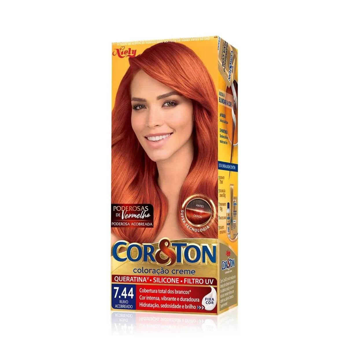 TINTA COR & TON 7.44 RUIVO ACOBREADO — Cor & Ton | Farmácia Resyla