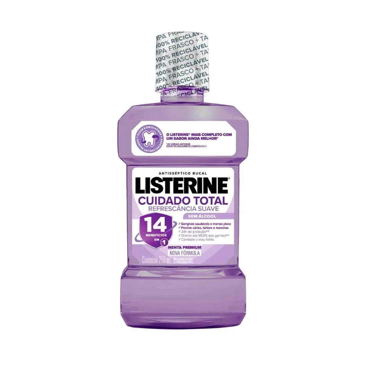 ENXAGUANTE BUCAL LISTERINE CUIDADO TOTAL ZERO ÁLCOOL 250ML — Listerine | Farmácia Resyla