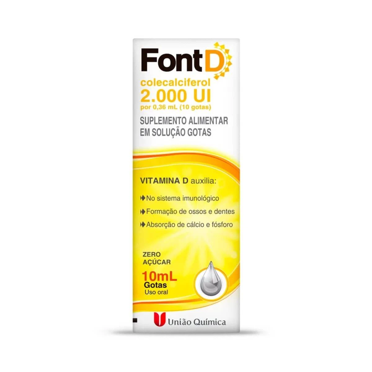 FONT D 2000UI VITAMINA D EM GOTAS 10ML - UNIÃO QUÍMICA — União Química | Farmácia Resyla