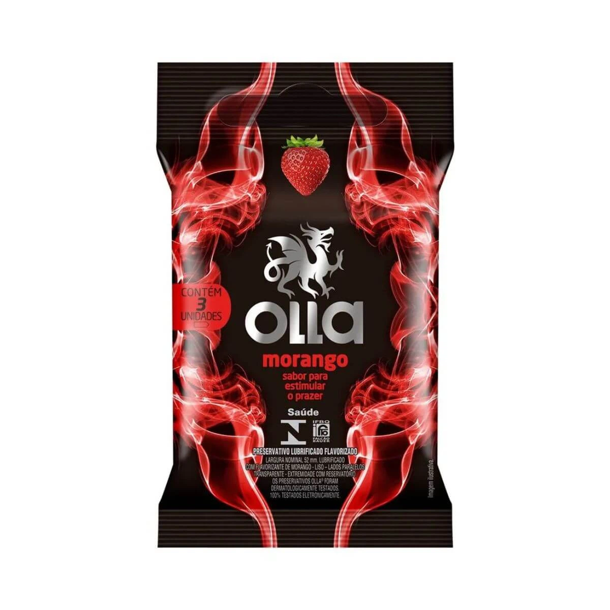 PRESERVATIVO OLLA SABOR MORANGO 3UN — Olla | Farmácia Resyla