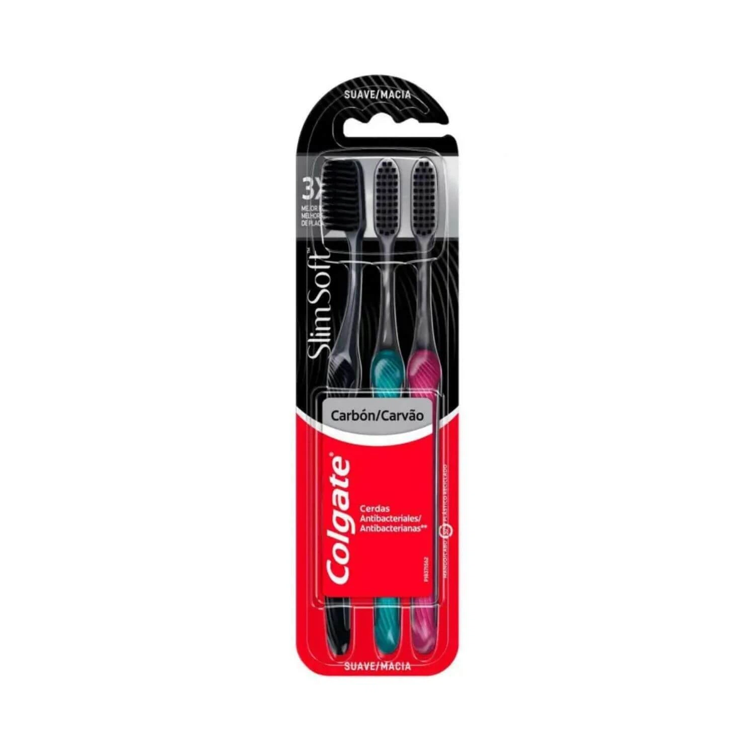 ESCOVA DE DENTE COLGATE SLIMSOFT BLACK 3UN — Colgate | Farmácia Resyla