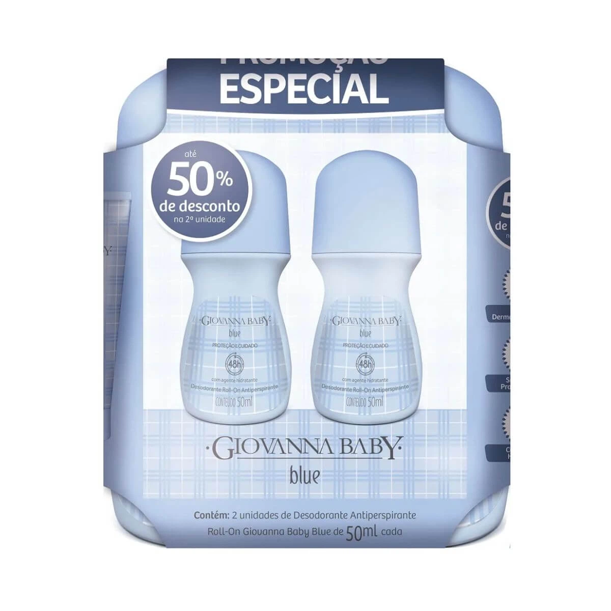 KIT DESODORANTE ANTITRANSPIRANTE ROLLON GIOVANNA BABY BLUE FEMININO 2UN 50ML — Giovanna Baby | Farmácia Resyla