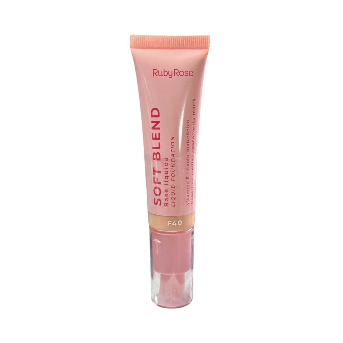 BASE LÍQUIDA SOFT BLEND COR F40 30G - RUBY ROSE — Ruby Rose | Farmácia Resyla