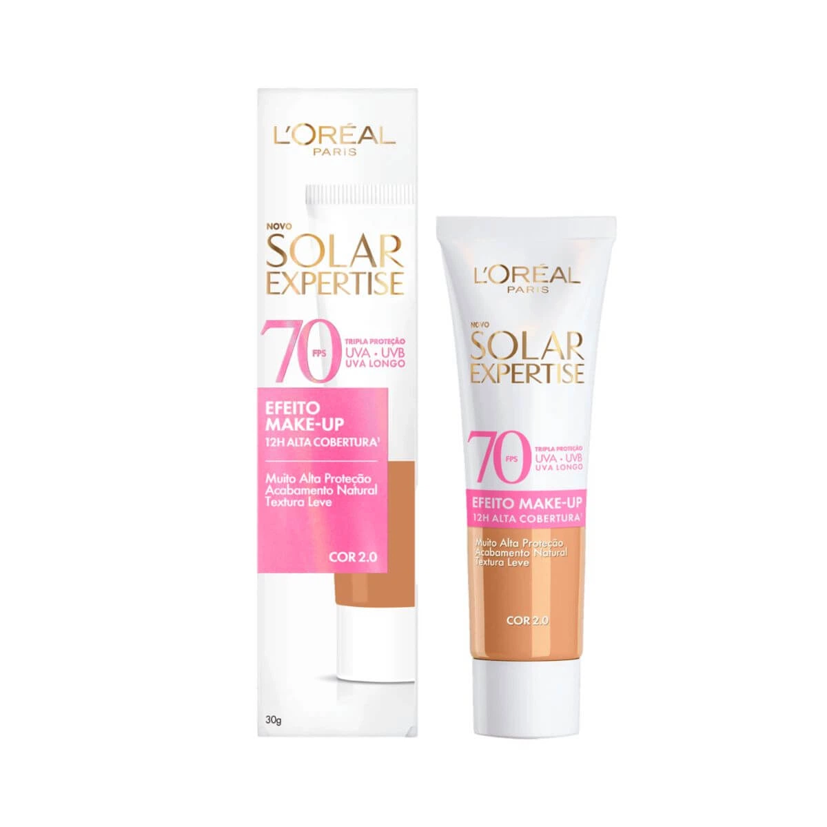 PROTETOR SOLAR FACIAL L'ORÉAL EXPERTISE SOLAR EFEITO MAKE-UP FPS70 COR 2.0 30G — L'Oréal Paris | Farmácia Resyla