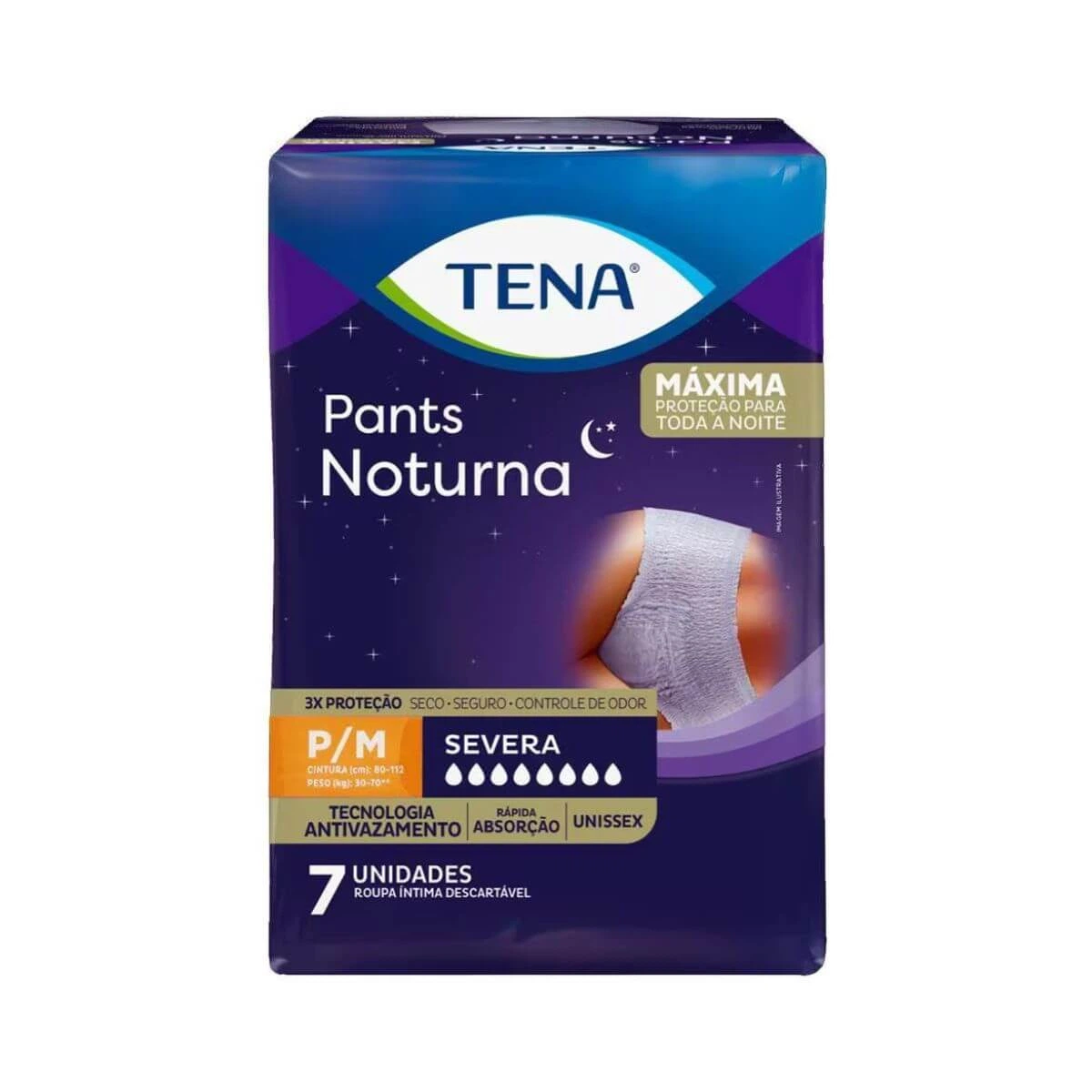 FRALDA GERIÁTRICA TENA PANTS NOTURNA P/M C/7UN — Tena | Farmácia Resyla