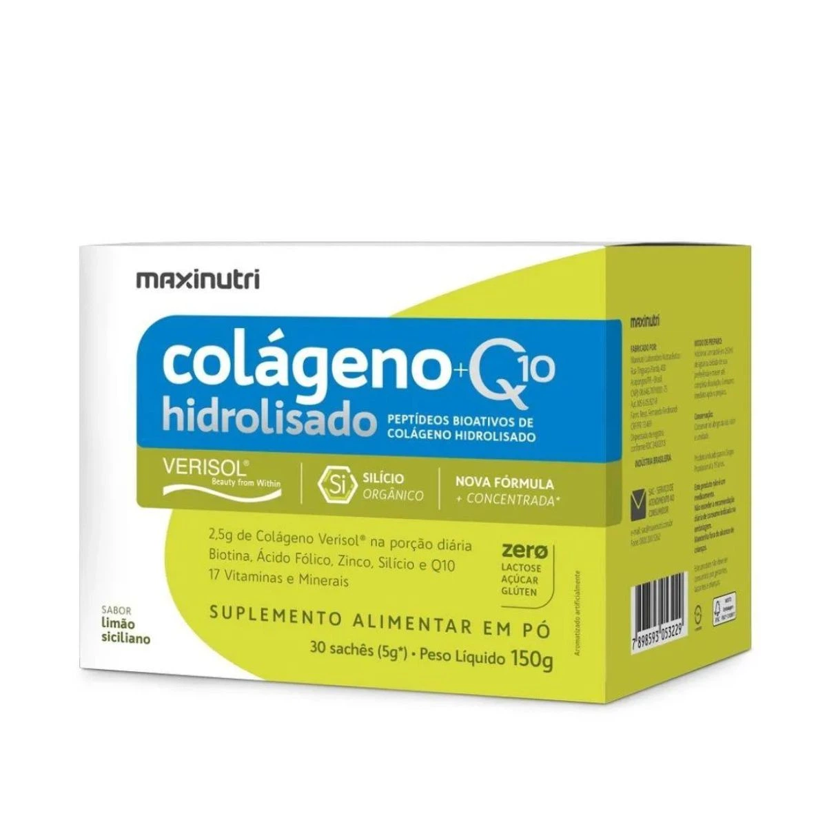 COLAGENO VERISOL + Q10 LIMÃO SICIL. 30SACHES 5G - MAXINUTRI — Maxinutri | Farmácia Resyla