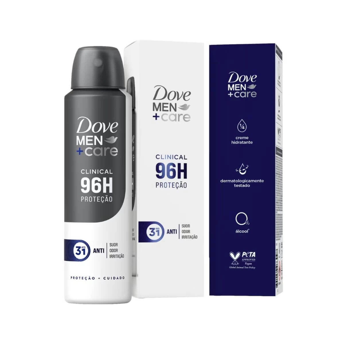 DESODORANTE AEROSOL CLINICAL DOVE MEN+CARE CLINICAL CUIDADO TOTAL 96H 150ML — Dove | Farmácia Resyla