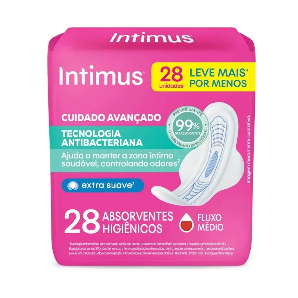 ABSORVENTE INTIMUS ULTRAFINO ANTIBACTERIANA C/ABAS 28UN — Intimus | Farmácia Resyla