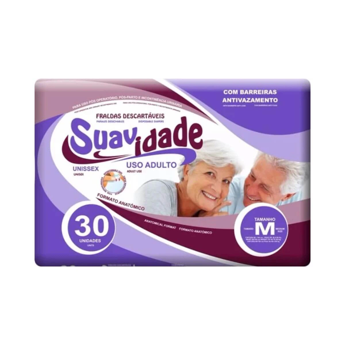 FRALDA GERIÁTRICA SUAVIDADE M C/30UN — Suavidade | Farmácia Resyla