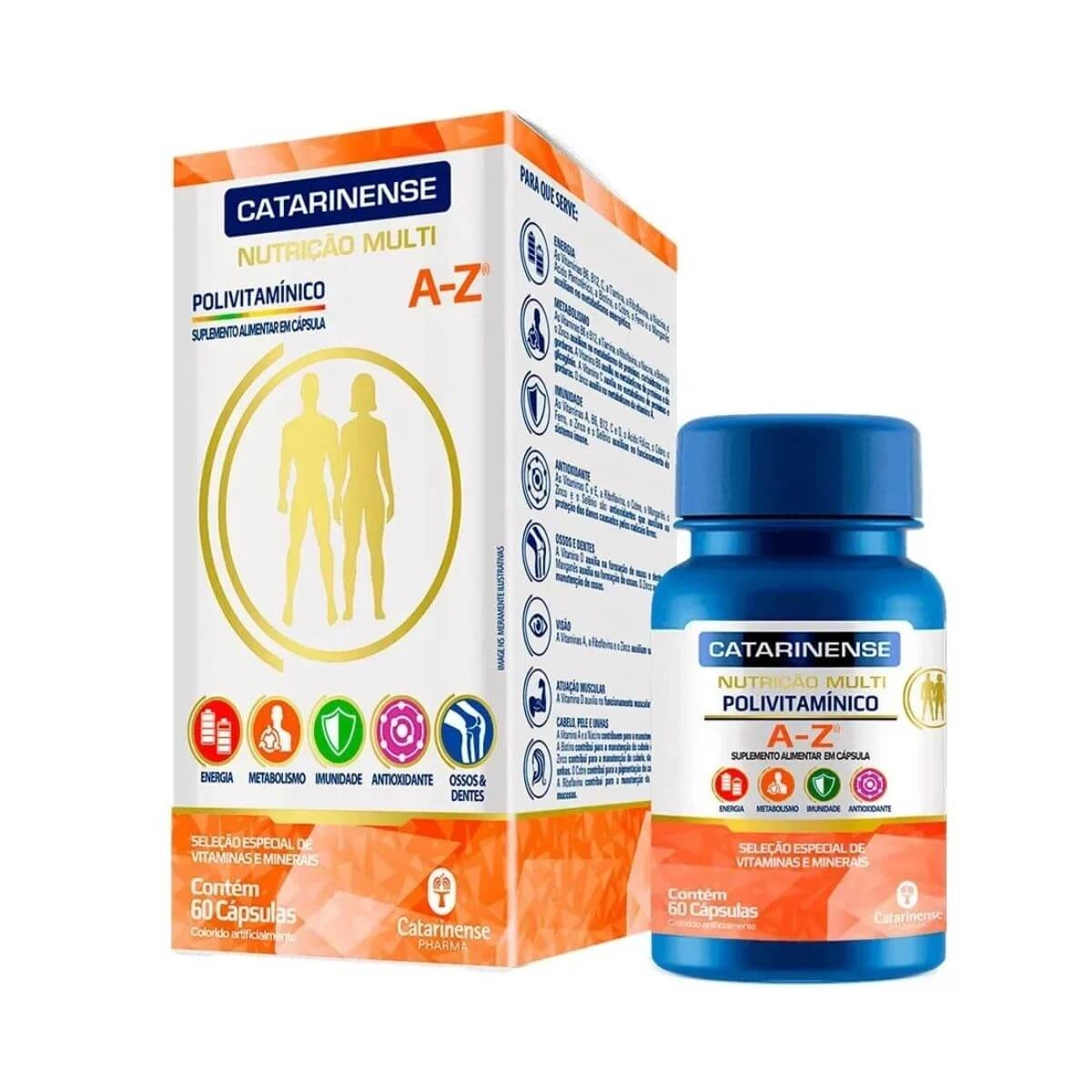 POLIVITAMÍNICO A-Z NUTRIÇÃO MULTI 60 CÁPUSLAS- CATARINENSE — Catarinense | Farmácia Resyla