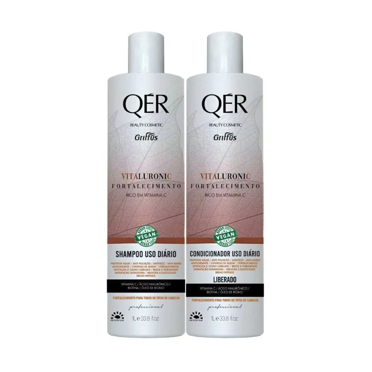 KIT GRIFFUS QER SHAMPOO+CONDICIONADOR VITALLURONIC 1L — Griffus | Farmácia Resyla
