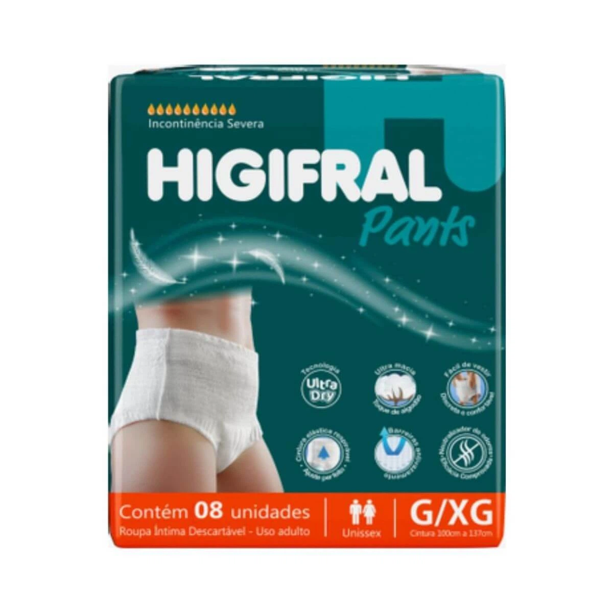 FRALDA GERIÁTRICA HIGIFRAL PANTS G/XG C/8UN — Higifral | Farmácia Resyla