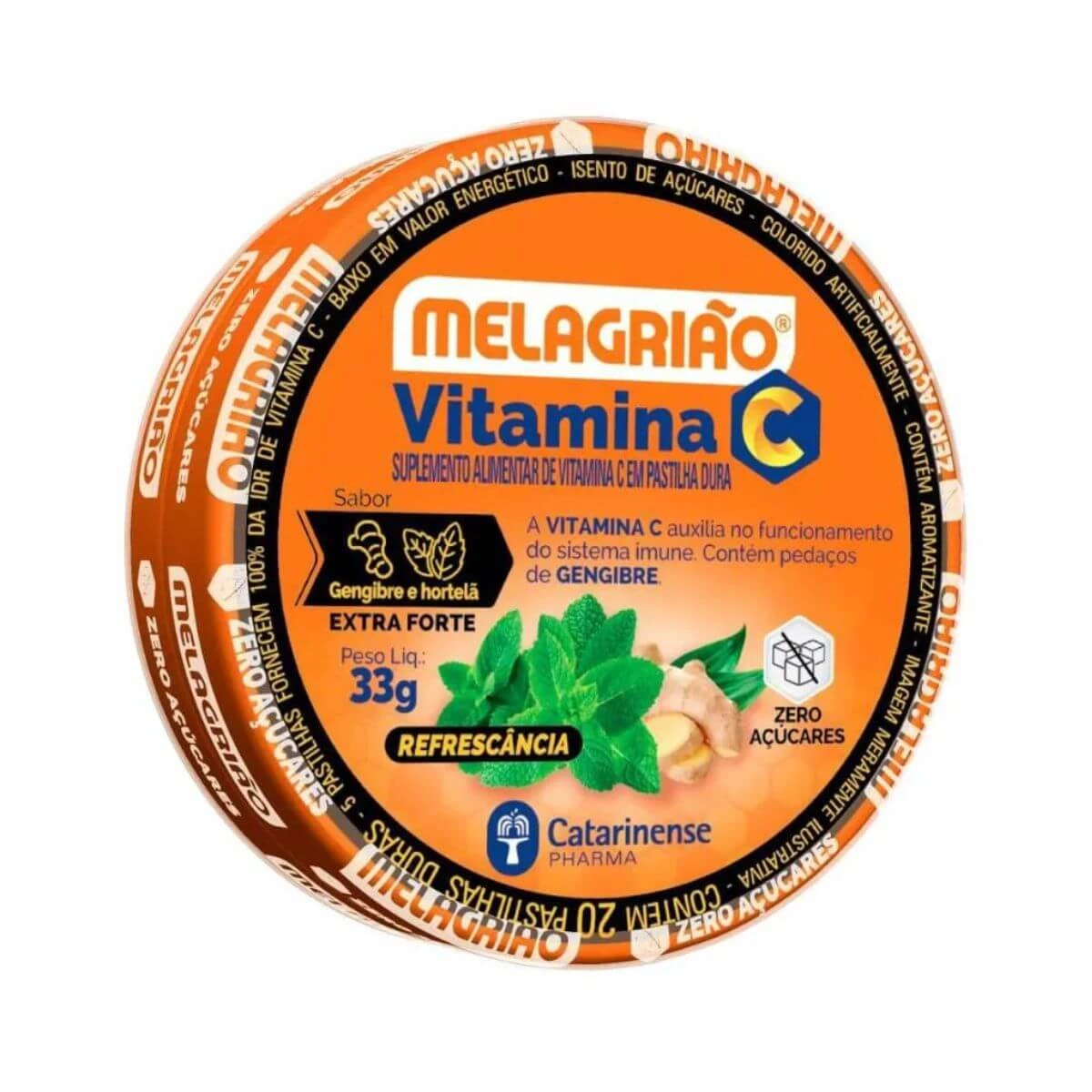 MELAGRIÃO VITAMINA C EXTRA FORTE HORTELÃ E GENGIBRE 20PAST - CATARINENSE — Catarinense | Farmácia Resyla