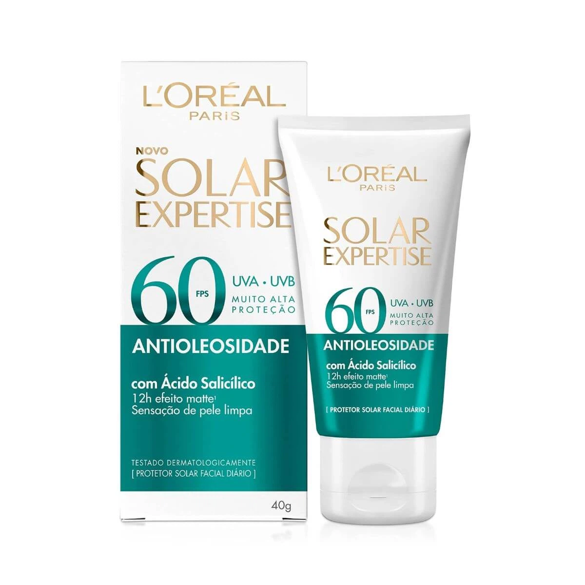 PROTETOR FACIAL SOLAR EXPERTISE L'ORÉAL PARIS ANTIOLEOSIDADE FPS60 40G — L'Oréal Paris | Farmácia Resyla