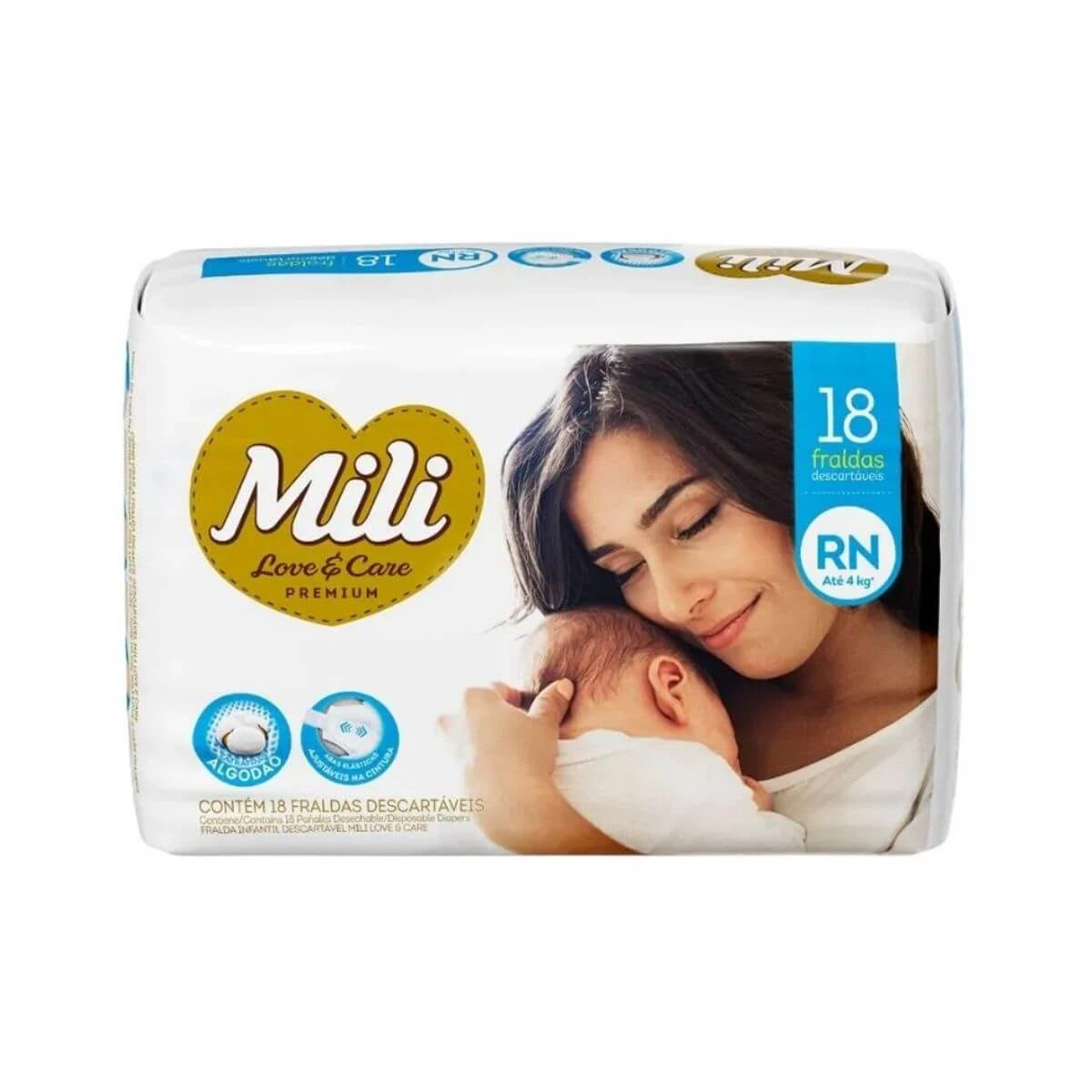 FRALDA MILI LOVE CARE RN C/18UN — Mili | Farmácia Resyla