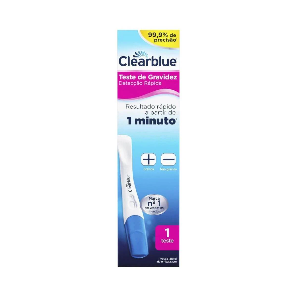 TESTE DE GRAVIDEZ CLEARBLUE DETECÇÃO RÁPIDA 1 UNIDADE - PROCTER — Procter | Farmácia Resyla