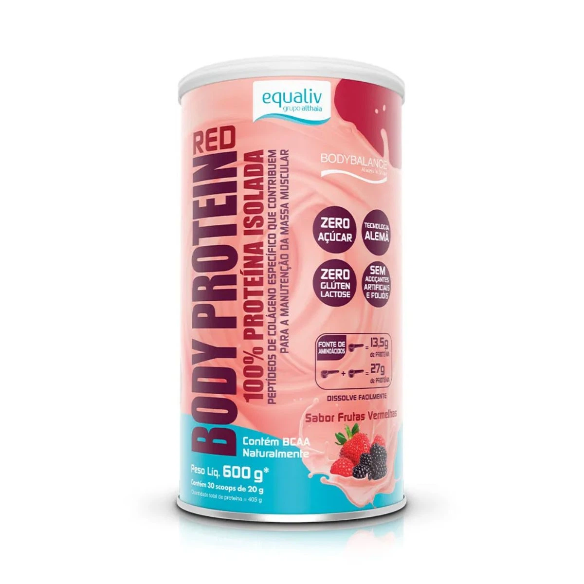 BODY PROTEIN PROTEÍNA 100% ISOLADA SABOR FRUTAS VERMELHAS 600G - EQUALIV — Equaliv | Farmácia Resyla