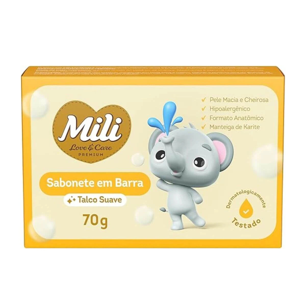 SABONETE BARRA MILI LOVECARE TALCO SUAVE 70G — Mili | Farmácia Resyla