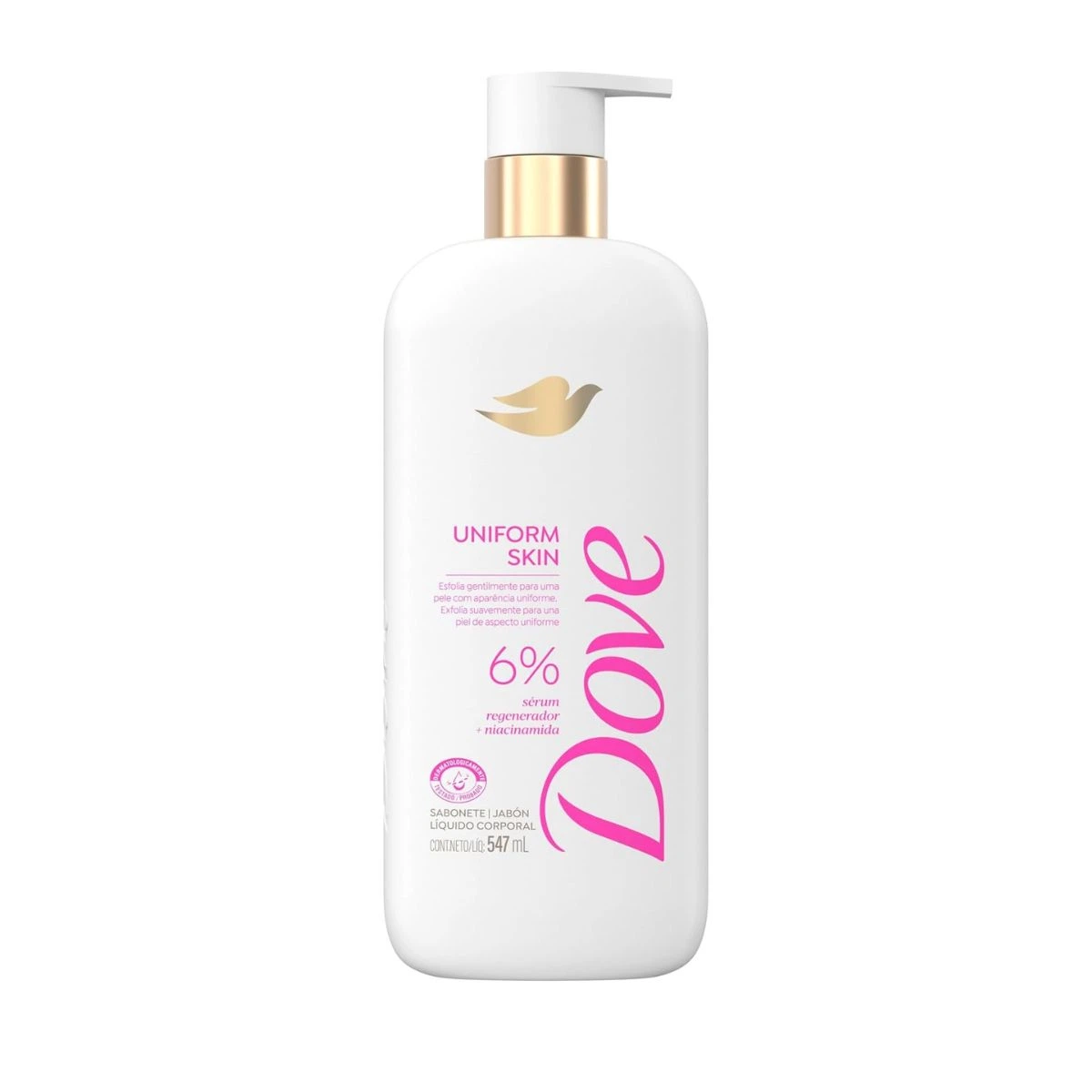 SABONETE LIQUIDO DOVE UNIFORM SKIN 547ML — Dove | Farmácia Resyla