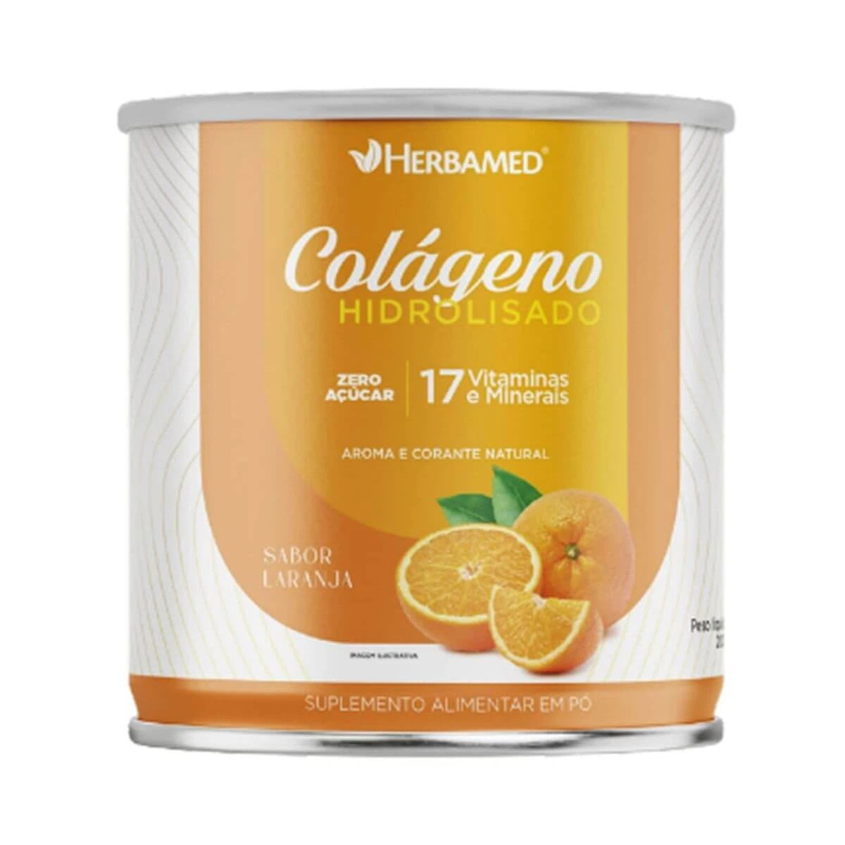 COLÁGENO HIDROLISADO COM VITAMINAS E MINERAIS SABOR LARANJA 200G - HERBAMED — Herbamed | Farmácia Resyla
