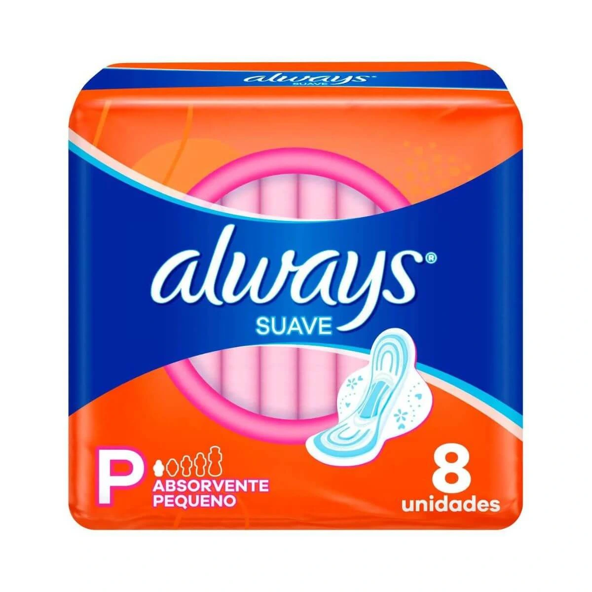 ABSORVENTE ALWAYS COBERTURA SUAVE C/ ABAS 8UN — Always | Farmácia Resyla