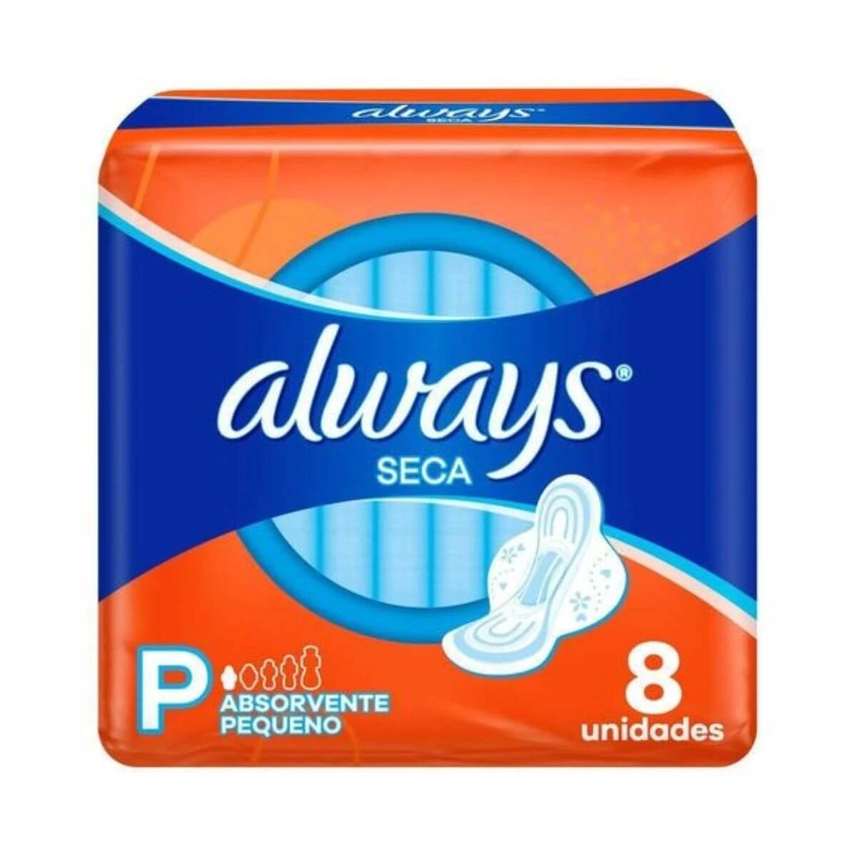 ABSORVENTE ALWAYS COBERTURA SECA P C/ ABAS 8UN — Always | Farmácia Resyla