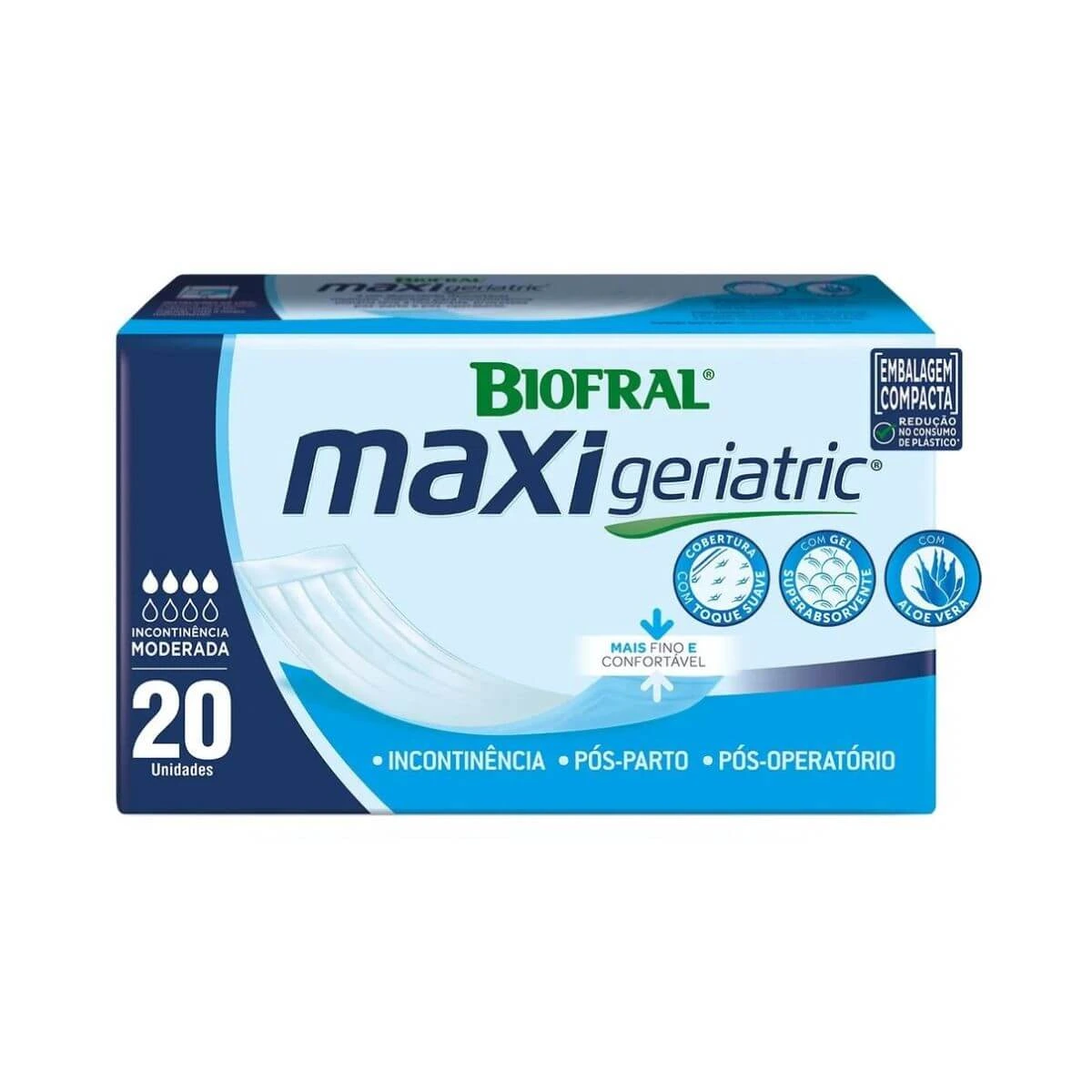 ABSORVENTE GERIÁTRICO BIOFRAL MAXI GERIATRIC 20 UNIDADES — Biofral | Farmácia Resyla