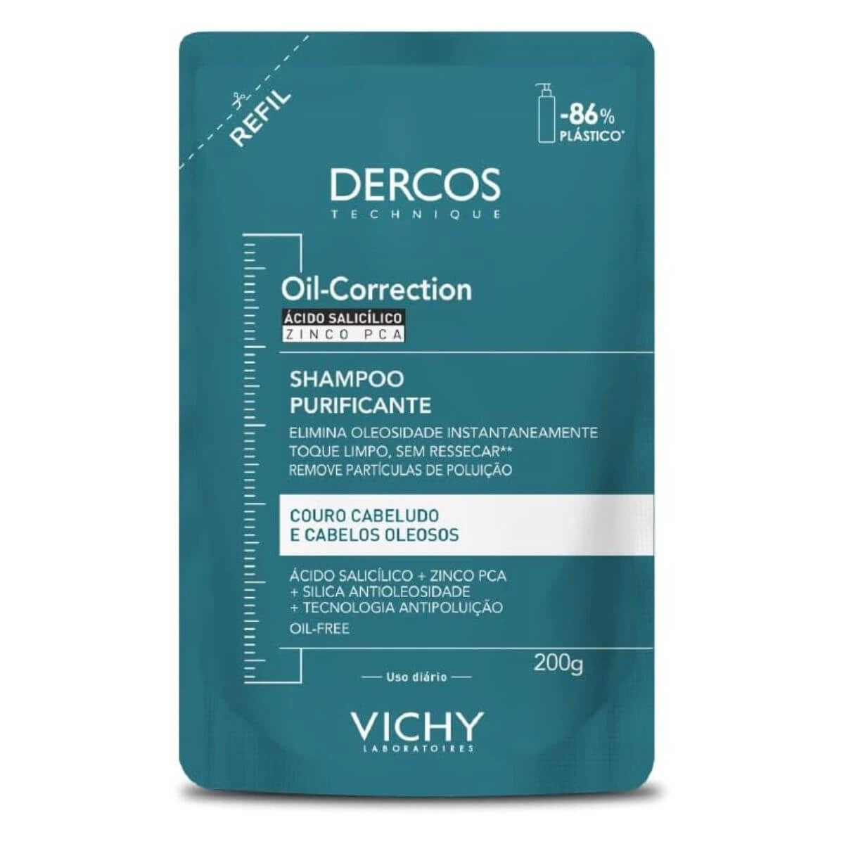 REFIL SHAMPOO VICHY DERCOS OIL CORRECTION 200G — Vichy | Farmácia Resyla