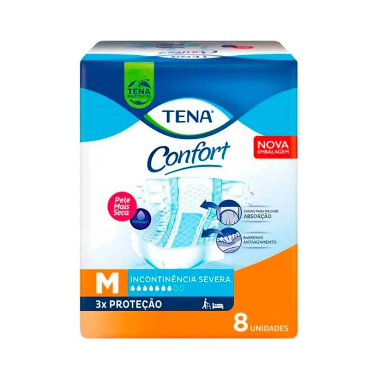 FRALDA GERIÁTRICA TENA CONFORT M C/8UN — Tena | Farmácia Resyla