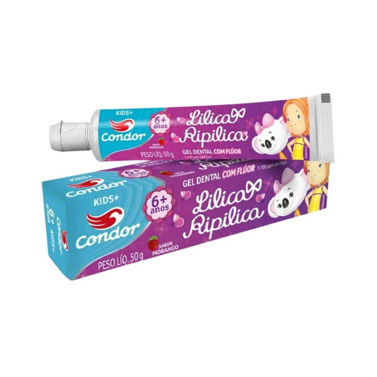 PASTA DE DENTE INFANTIL CONDOR LILICA RIPILICA MORANGO 50G — Condor | Farmácia Resyla