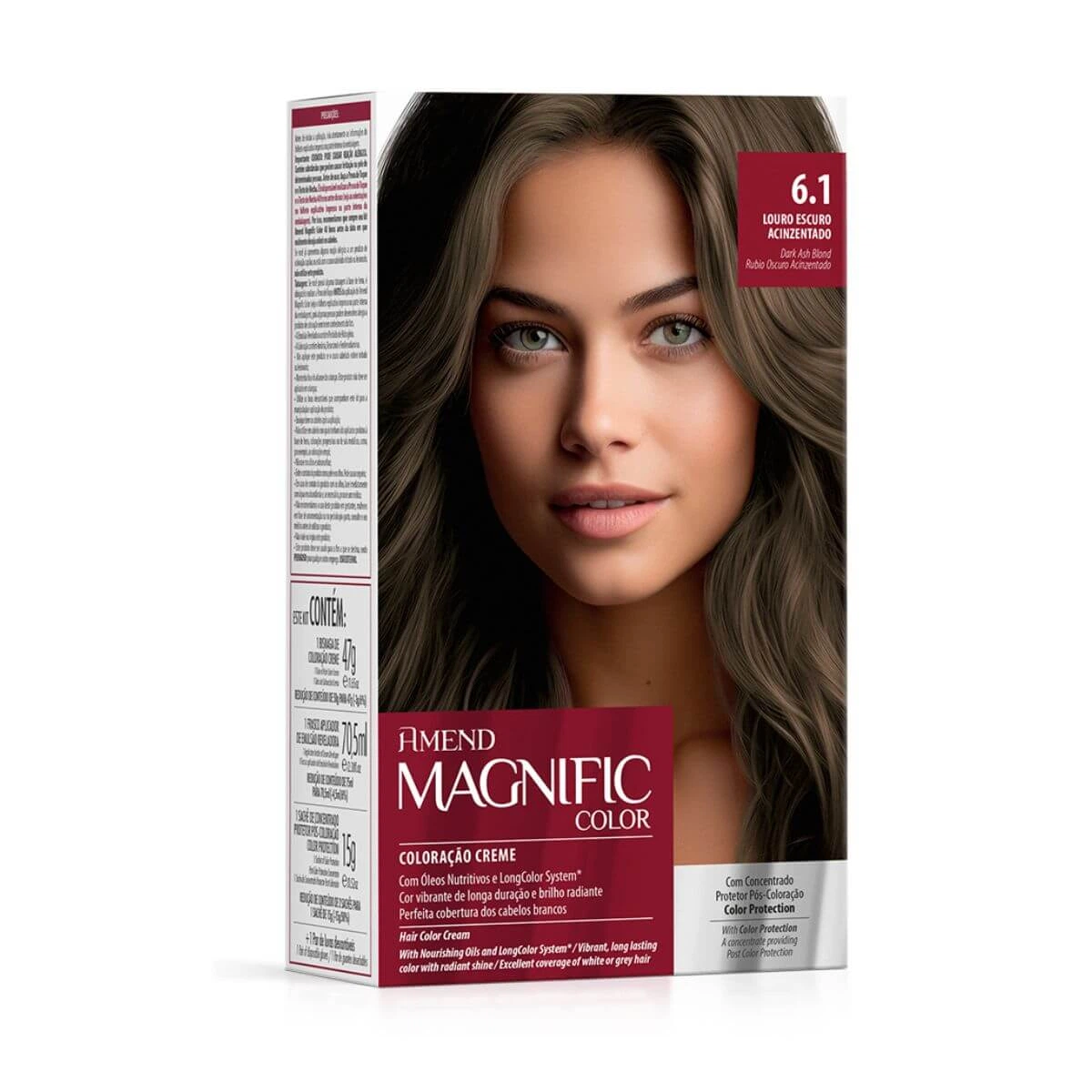 TINTA AMEND MAGNIFIC COLOR 6.1 LOURO ESCURO ACINZENTADO — Amend | Farmácia Resyla