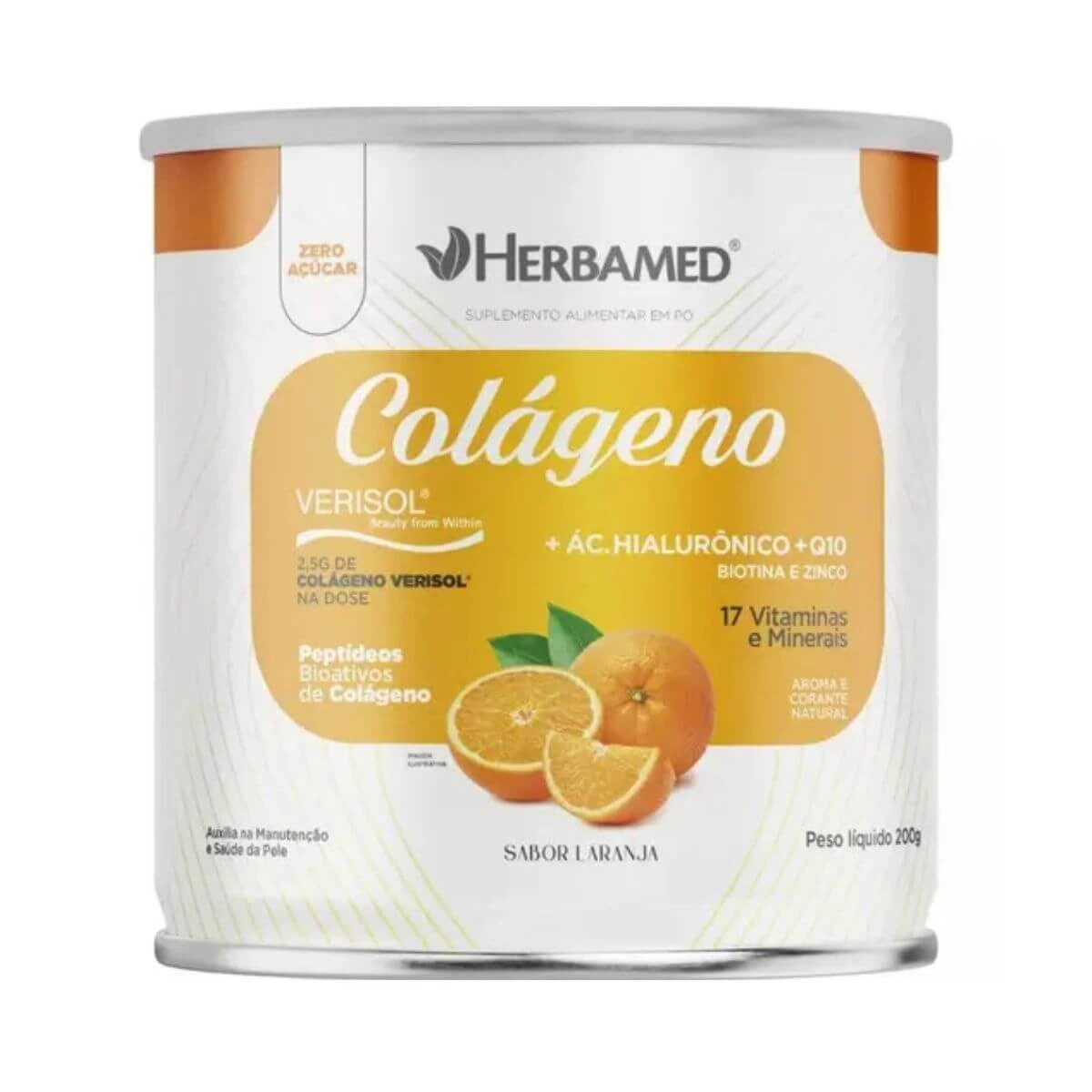COLÁGENO VERISOL + ÁCIDO HIALURÔNICO SABOR LARANJA 200G - HERBAMED — Herbamed | Farmácia Resyla