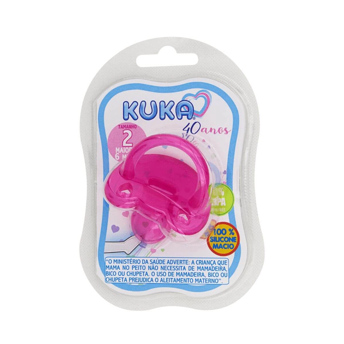 CHUPETA KUKA SILICONE SOFT ROSA Nº2 — Kuka | Farmácia Resyla