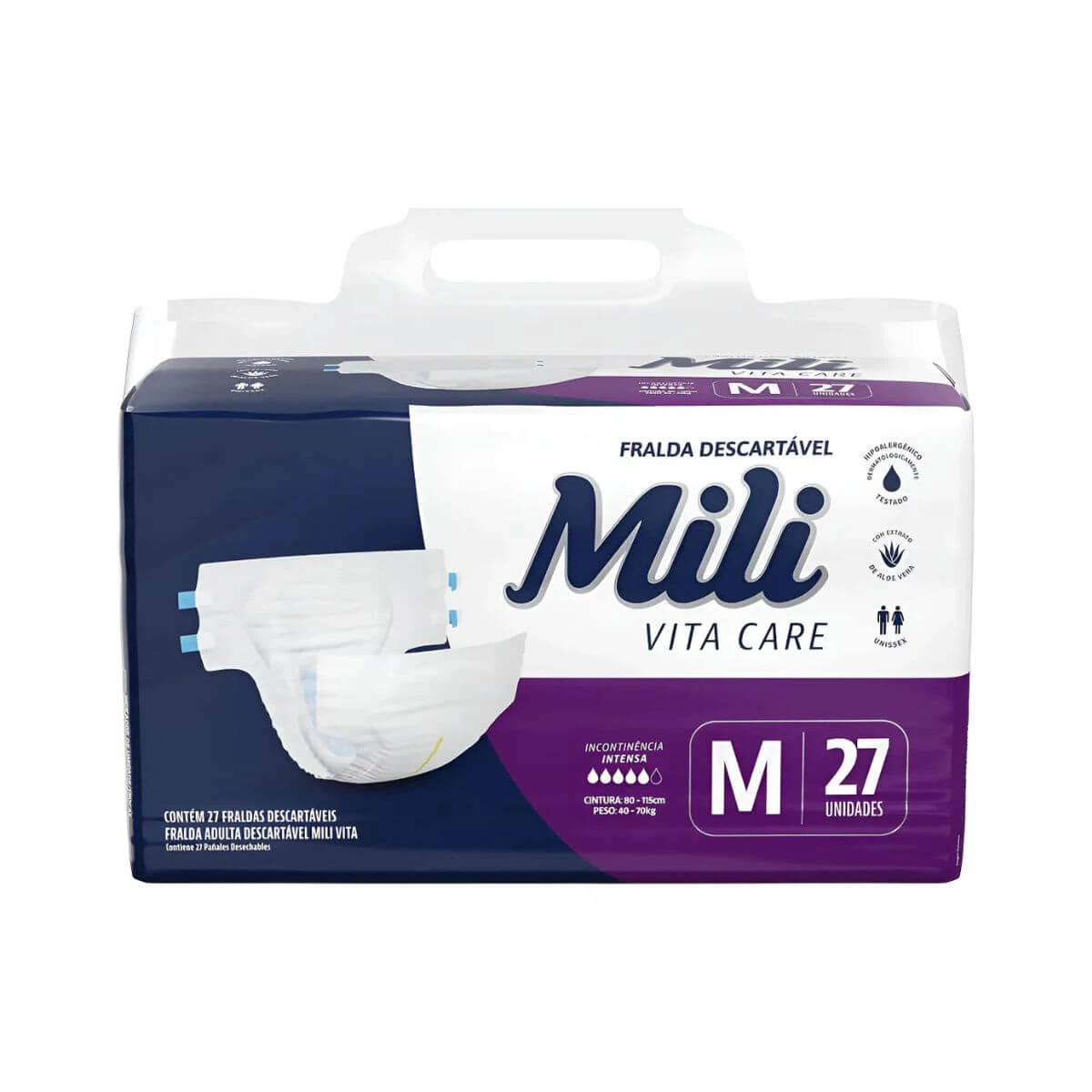 FRALDA GERIÁTRICA MILI VITA CARE MEGA M C/ 27UN — Mili | Farmácia Resyla