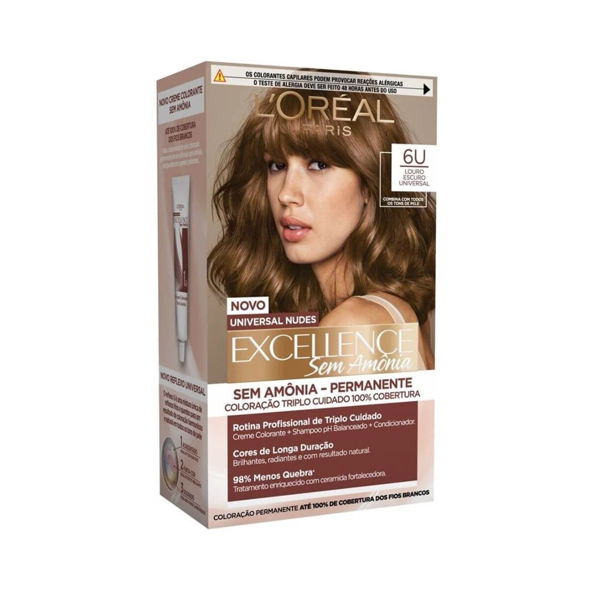 TINTA IMÉDIA EXCELLENCE SEM AMÔNIA UNIVERSAL NUDES 6U LOURO ESCURO UNIVERSAL — L'Oréal Paris Imédia Excellence | Farmácia Resyla
