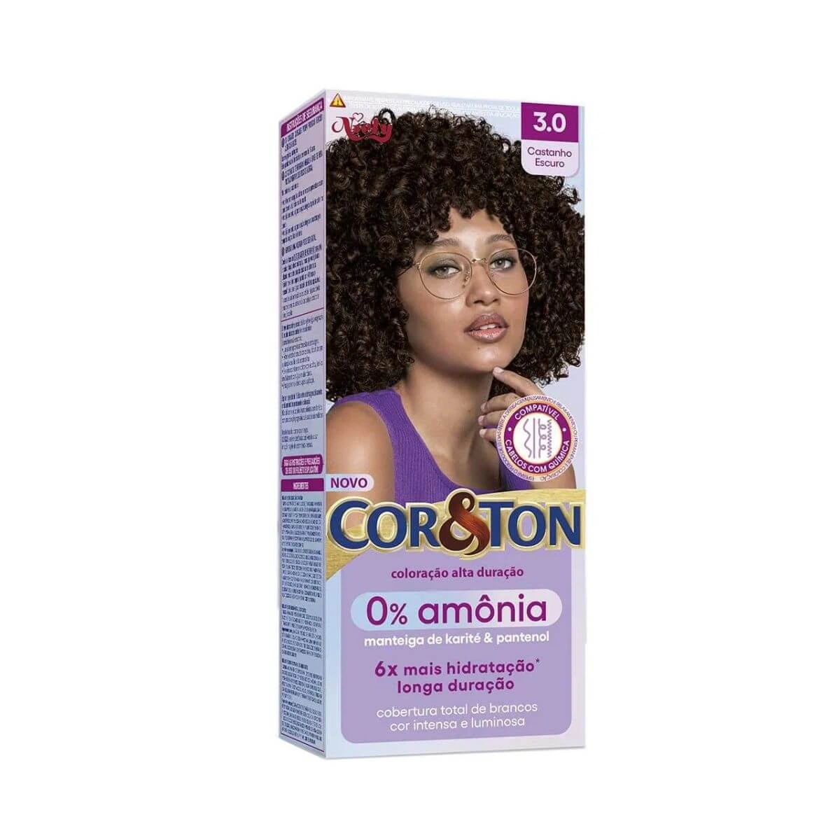 TINTA COR & TON SEM AMÔNIA 3.0 CASTANHO ESCURO — Cor & Ton | Farmácia Resyla
