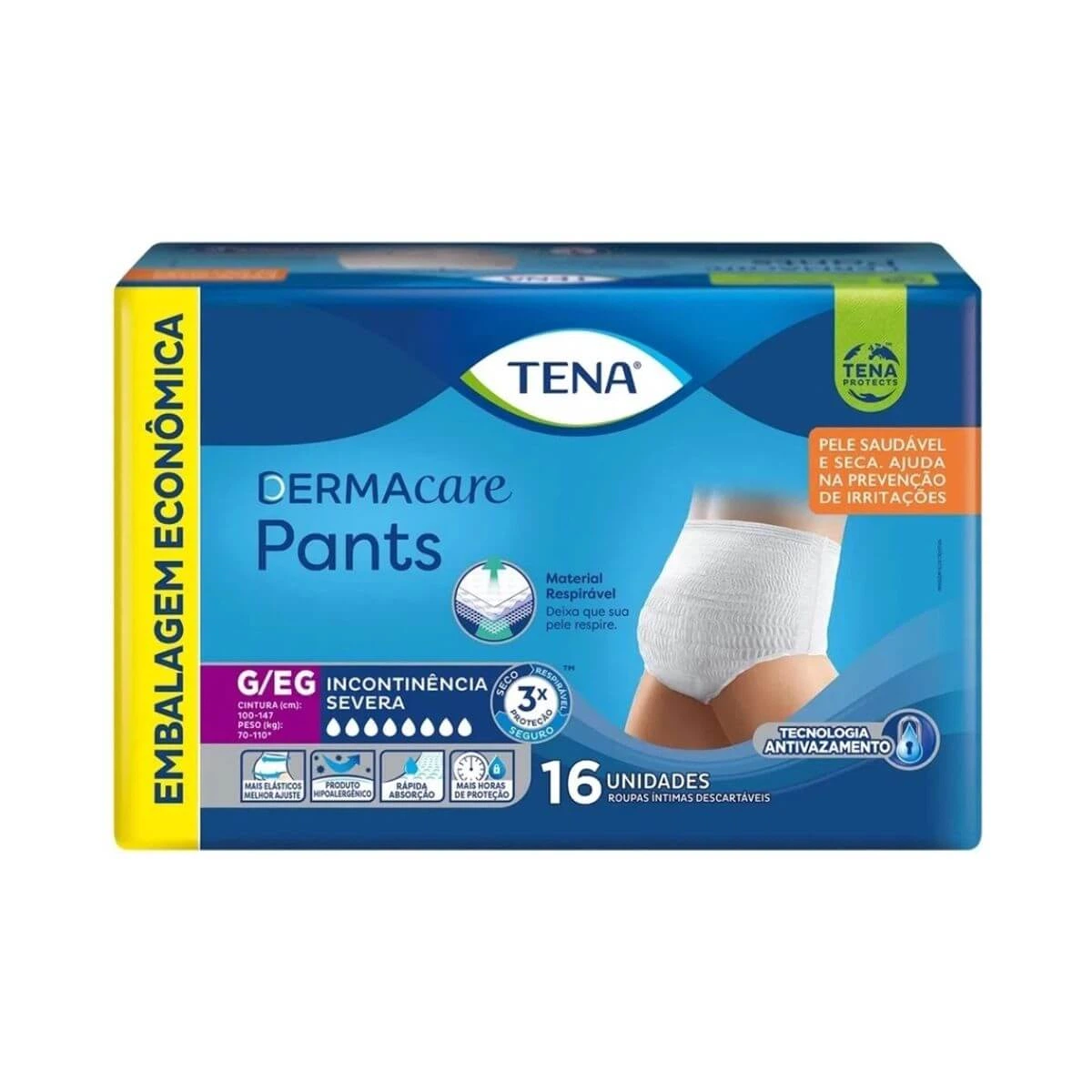 FRALDA GERIATRICA TENA PANTS DERMACARE G/EG C/16UN — Tena | Farmácia Resyla