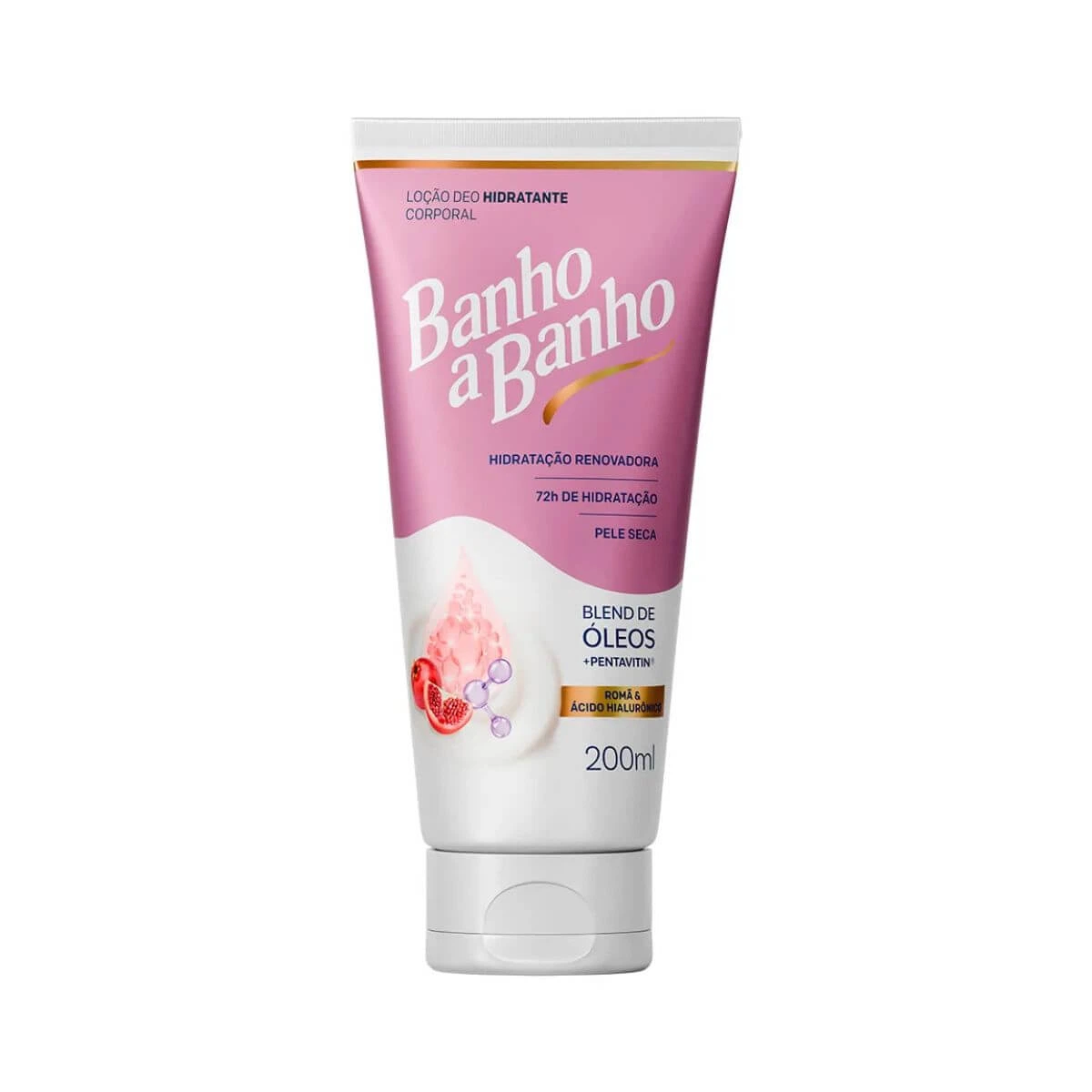LOÇÃO HIDRATANTE BANHO A BANHO ROMÃ E ÁCIDO HIALURÔNICO 200ML — Banho a Banho | Farmácia Resyla