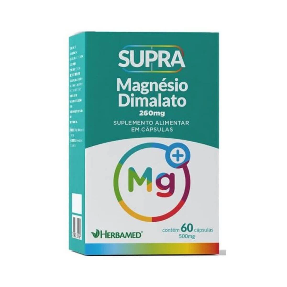 SUPRA MAGNÉSIO DIMALATO 500MG 60 CÁPSULAS - HERBAMED — Herbamed | Farmácia Resyla