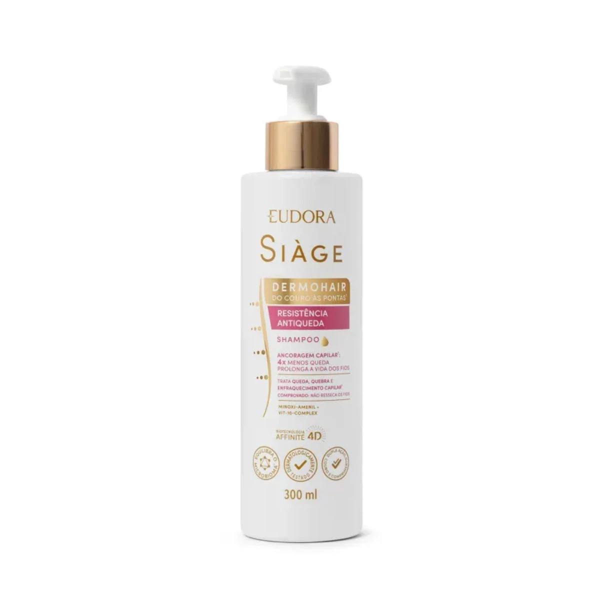 SHAMPOO RESISTÊNCIA ANTIQUEDA EUDORA SIÀGE DERMO HAIR 300ML — Eudora Siàge | Farmácia Resyla
