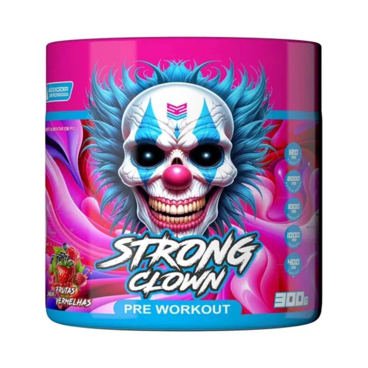 PRÉ-TREINO STRONG CLOWN STAY STRONG SABOR FRUTAS VERMELHAS 300G — Stay Strong | Farmácia Resyla
