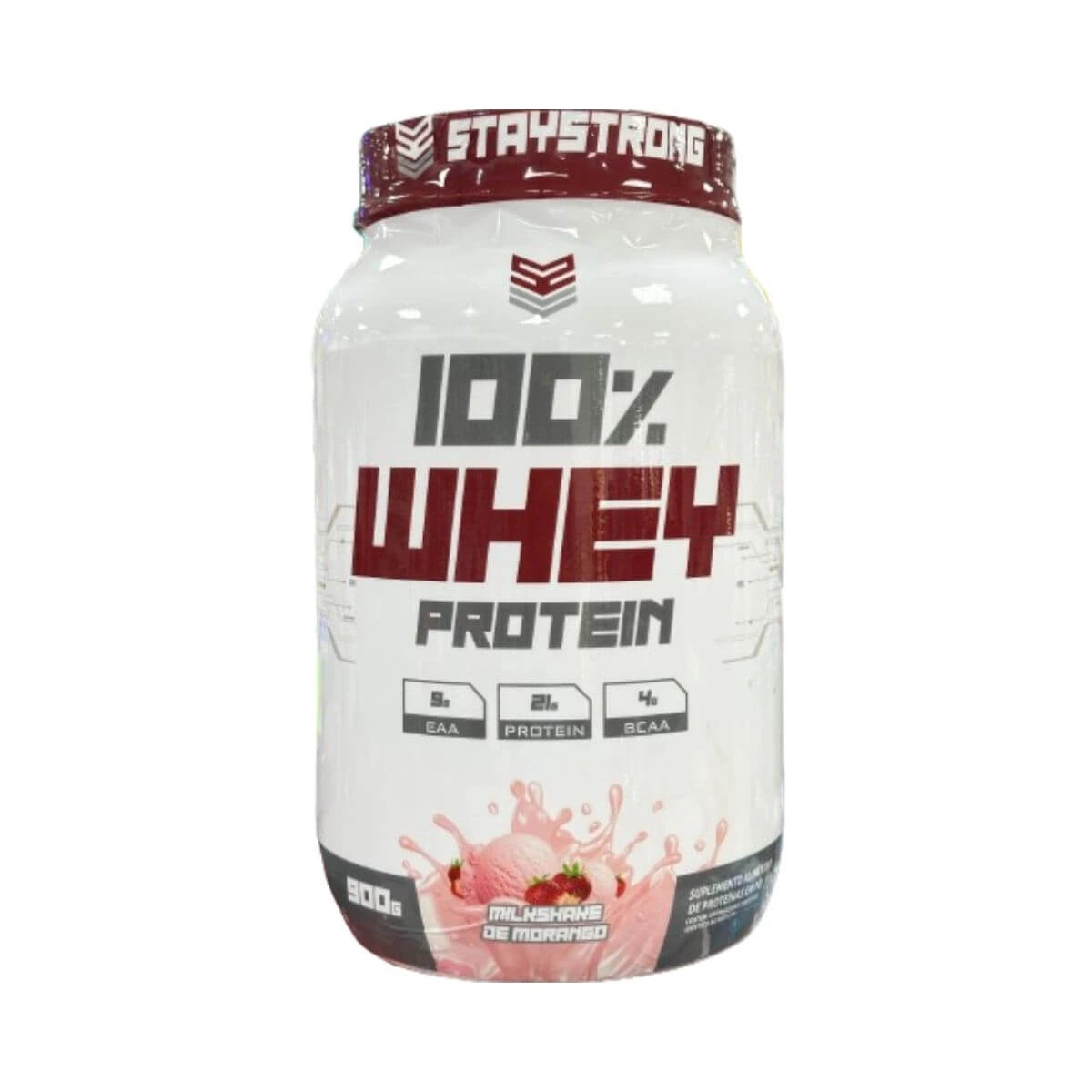 WHEY PROTEIN 100% STAY STRONG SABOR MORANGO 900G — Stay Strong | Farmácia Resyla