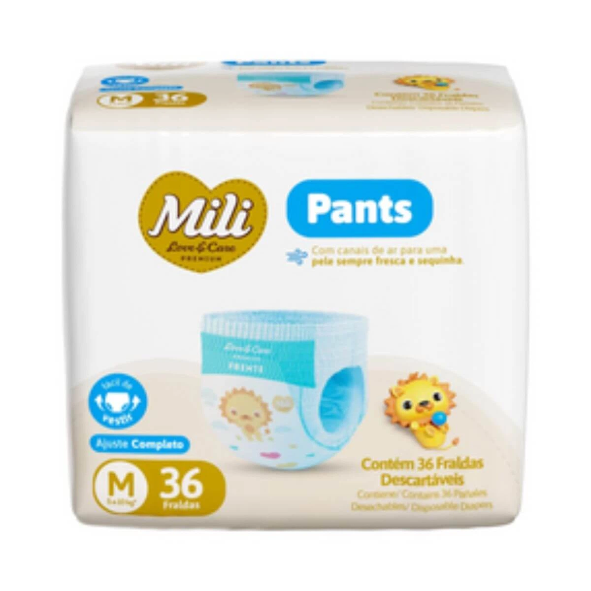 FRALDA MILI LOVE CARE PANTS JUMBO M 36UN — Mili | Farmácia Resyla