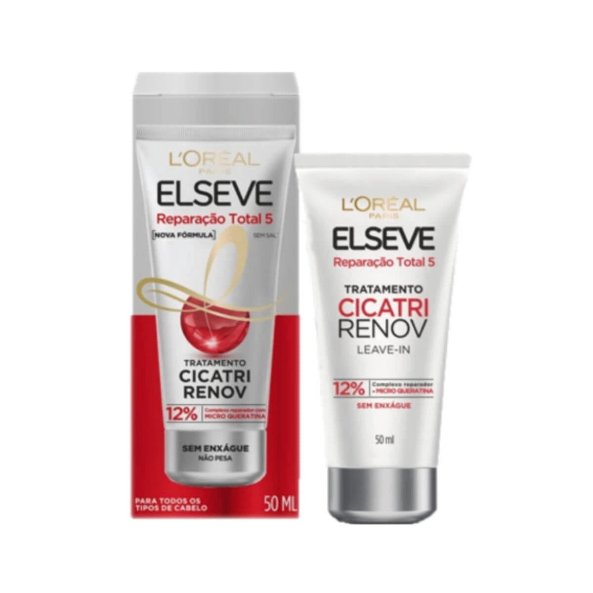 LEAVE-IN ELSEVE CICATRIC RENOV REPARAÇÃO TOTAL 5 50ML — Elseve | Farmácia Resyla