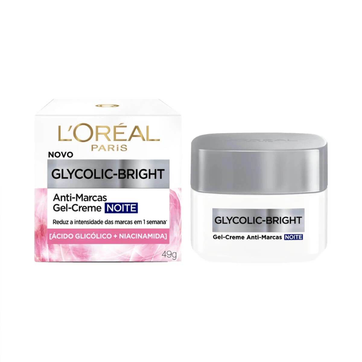 GEL-CREME FACIAL L'ORÉAL GLYCOLIC-BRIGHT ANTI-MARCAS NOITE 49G — L'Oréal Paris | Farmácia Resyla