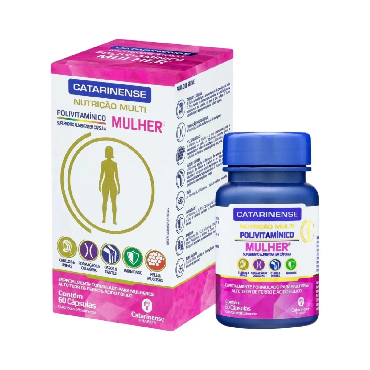 POLIVITAMÍNICO MULHER NUTRIÇÃO 60 CÁPSULAS - CATARINENSE — Catarinense | Farmácia Resyla