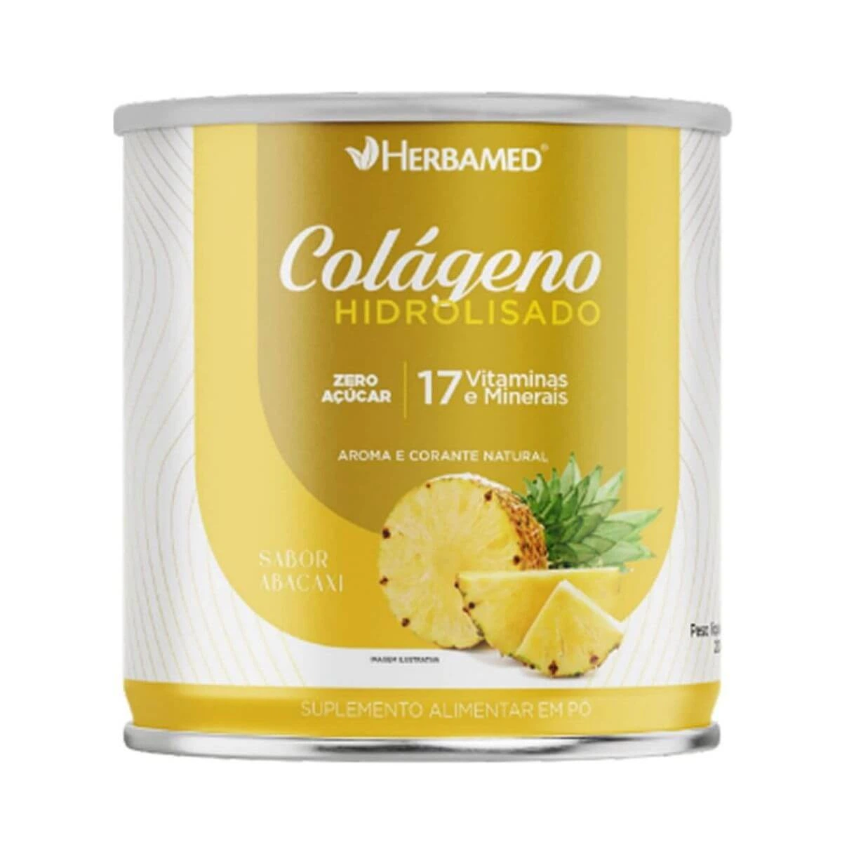 COLÁGENO HIDROLISADO COM VITAMINAS E MINERAIS SABOR ABACAXI 200G - HERBAMED — Herbamed | Farmácia Resyla