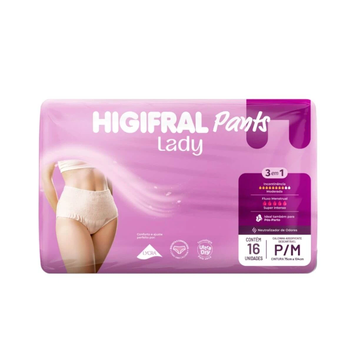 FRALDA GERIATRICA HIGIFRAL PANTS LADY P/M 16UN — Higifral | Farmácia Resyla